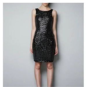 Zara Black Sequin dress XS
